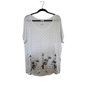 Disney Parks Minnie Mouse Umbrella Tee Polka Dot Size XL Disney Travel Vacation